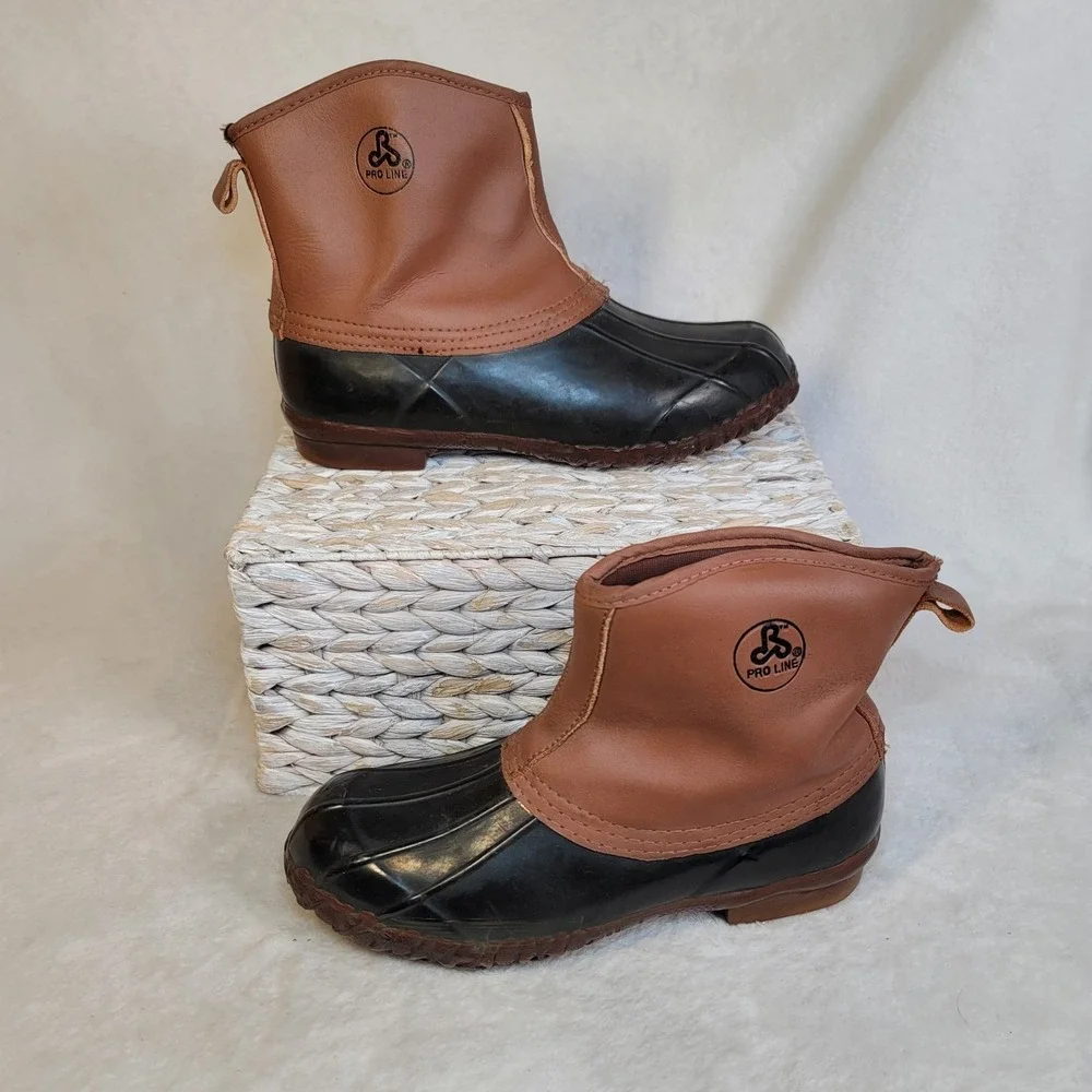 Proline Duck‎ Boots Fisherman Waterproof Nautical Thinsulate 9 Rain Boots Ankle
